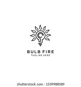 creative bulb idea, line art / monoline logo template