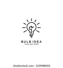 creative bulb idea, line art / monoline logo template