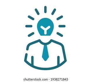idea de bombilla creativa icono aislado único con línea sólida y estilo de guion