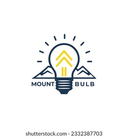 kreative Glühlampe kombiniert mit Logo-Design für Bergillustrationen