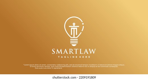 Lámpara creativa y logotipo de pilar Vector Premium