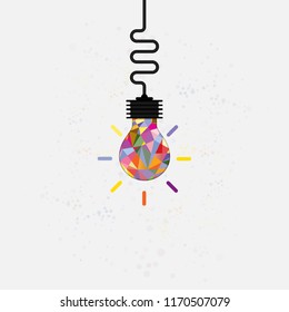 Creative bulb light idea abstract vector design template.Concept of ideas inspiration,innovation,invention,effective thinking,knowledge and education.Corporate business industrial creative vector icon