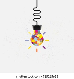 Creative bulb light idea abstract vector design template.Concept of ideas inspiration,innovation,invention,effective thinking,knowledge and education.Corporate business industrial creative vector icon