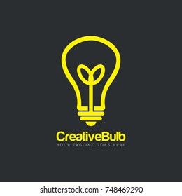 Creative bulb light lamp logo design template