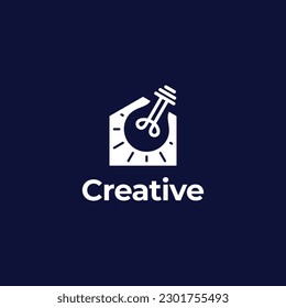 diseño de logotipo de bombilla creativa con estilo de arte de línea