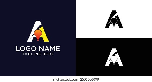 Creative bulb logo design with modern concept  premium vector