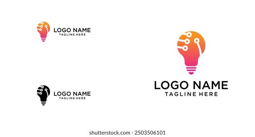 Creative bulb logo design with modern concept  premium vector