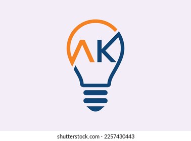 Creative Bulb logo with letter, Vector design concept
