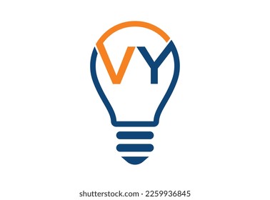 Creative Bulb logo with letter, Vector design concept