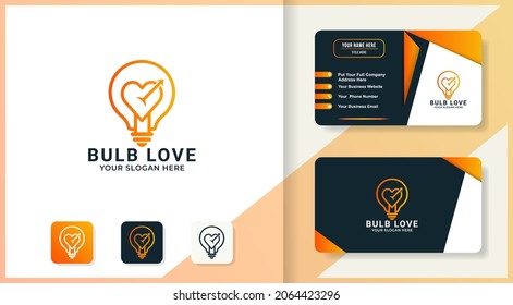 diseño creativo del logotipo de amor y tarjeta de visita
