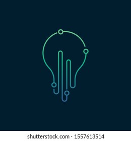 Creative bulb symbol logo design vector template