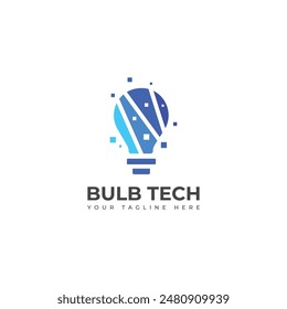  Creative Bulb tech vector logo.
