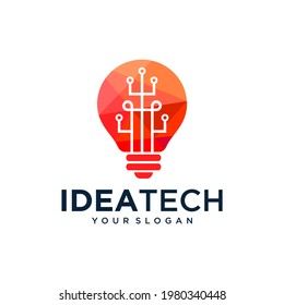 Creative Bulb Technology Logo Vector Template
