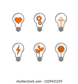 Creative bulbs pack for ideas, solutions and innovation 