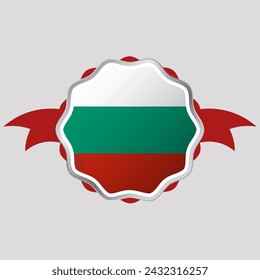 Emblema de etiqueta engomada de la bandera de Bulgaria creativa
