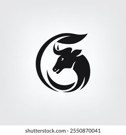 Diseño creativo del logotipo del cuidado del toro