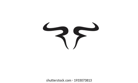 Creative Bull Head Horn Logo Design Vector