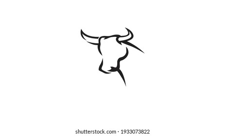 Creative Bull Head Horn Logo Design Vector Symbol Icon Illustration