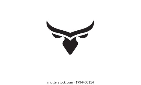 Creative Bull Head Horn Logo Vector