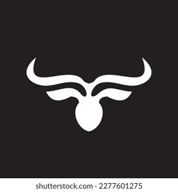 creative bull head logo design vector image