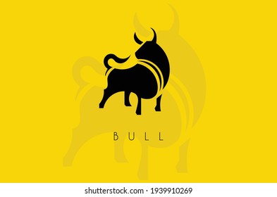 Logo de Creative Bull. Plantilla mínima de vector de toros