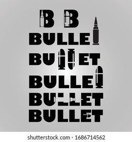 Creative Bullet-Markenlogo-Design mit Schwarzweiß in Vektorillustration