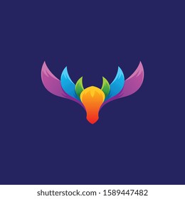 creative bull's logo with full color shape