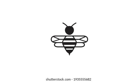 Creative Bumblebee Lines Vector Logo Design Illustration