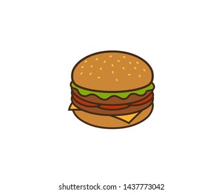 Creative Burger Logo Design Symbol Vector Illustration