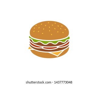 Creative Burger Logo Design Symbol Vector Illustration