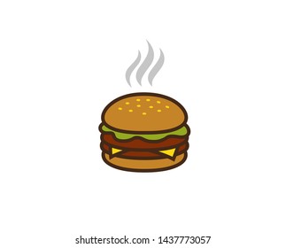 Creative Burger Logo Design Symbol Vector Illustration