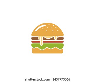 Creative Burger Logo Design Symbol Vector Illustration