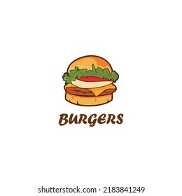 Creative burger logo design symbol