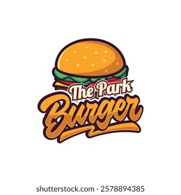 Creative burger logo design symbol Royalty Free Vector Image.