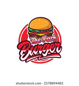 Creative burger logo design symbol Royalty Free Vector Image.