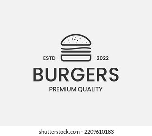 Creative Burger logo design template 