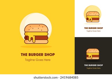 Creative burger vector illustration logo design. Burger flat vector illustration logo icon clipart.