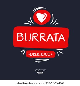 Logo creativo (Burrata), pegatina Burrata, ilustración vectorial.