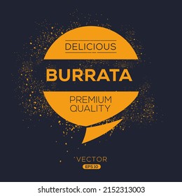 Logo creativo (Burrata), pegatina Burrata, ilustración vectorial.