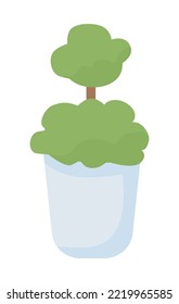 Creative bush semi flat color vector object. Editable element. Full sized item on white. Plant care. City greenery simple cartoon style illustration for web graphic design and animation