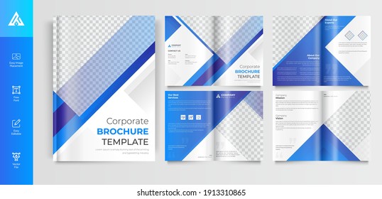 Creative business 8-page brochure design Vector