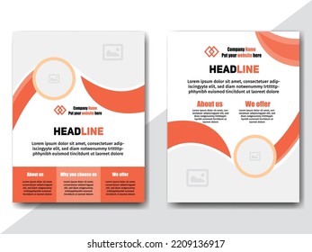 Creativa tendencia de diseño de folletos de volante abstracto de negocios para el estilo profesional corporativo. Se puede adaptar a las publicaciones de medios sociales, informes anuales, revista, afiche, presentación, portafolio, banner, sitio web.