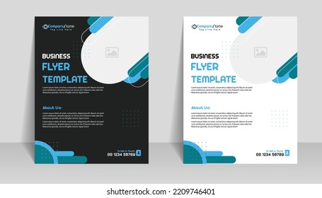 Creative business abstract flyer brochure design trend for professional corporate style. Can be adapt to social media posts, annual report, magazine, poster, presentation, portfolio, Banner, Website.