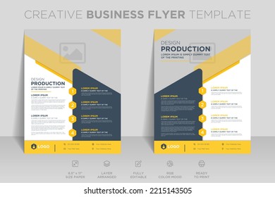 Creativa tendencia de diseño de folletos de volante abstracto de negocios para el estilo profesional corporativo. Puede adaptarse a publicaciones en medios sociales, informes anuales, revistas, afiches, presentaciones, portafolio, banner, sitio web