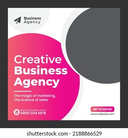 Creative business agency and corporate social media post banner template