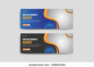 Creative business agency Facebook cover banner design  