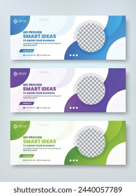 Creative business agency Facebook cover and web banner template set