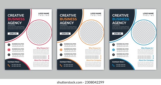 Creative business agency flyer template design . marketing, business proposal, promotion, advertise, publication, cover page. marketing social media post template.