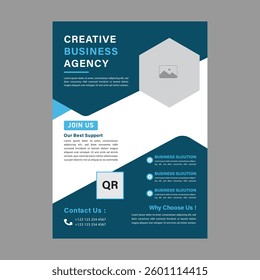 Creative business agency flyer template design . marketing, business proposal, promotion, advertise, publication, cover page. marketing social media post template.