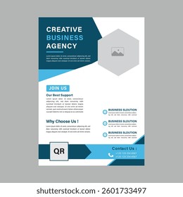 Creative business agency flyer template design . marketing, business proposal, promotion, advertise, publication, cover page. marketing social media post template.